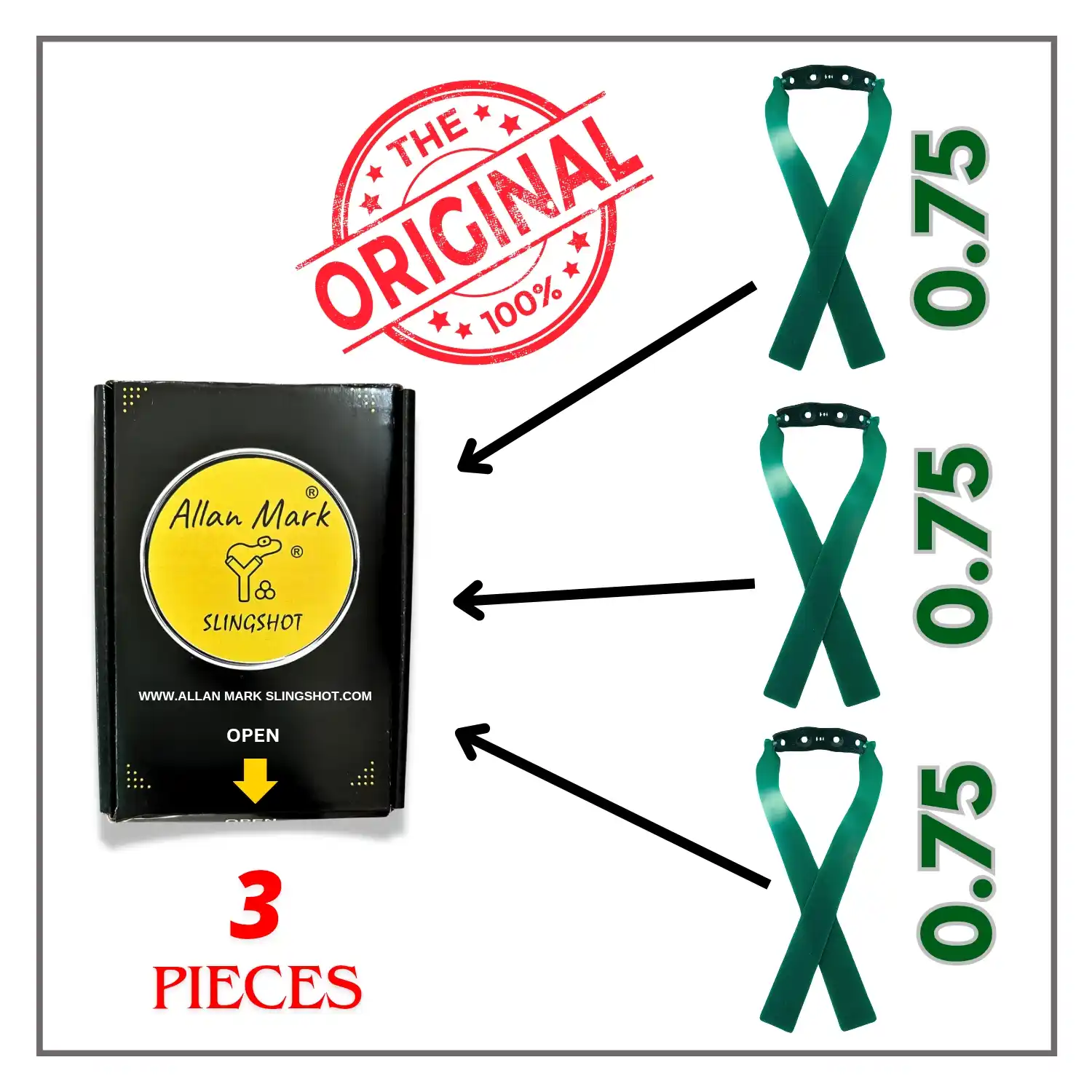 GZK Rubber 0.75 Strong Powerful Latex Best Seller Gzk 0.75 Shoot Atvs Game Outdoor Precise Slingshot Band Rubber