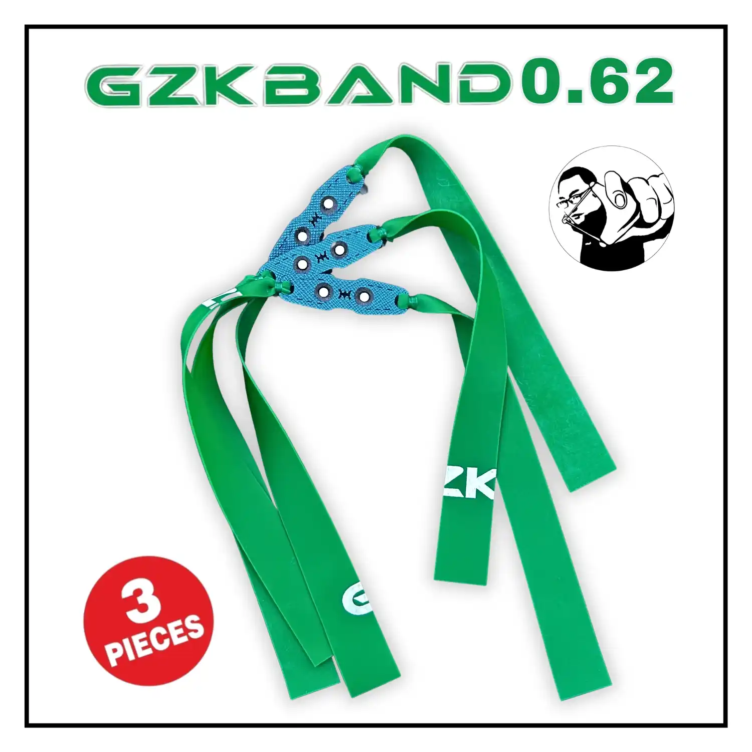 GZK 0.62 Slingshot Rubber Bands | High Elastic Flatbands for Slingshots | Pack of 3 Replacement Bands for Hunting & Target Shooting