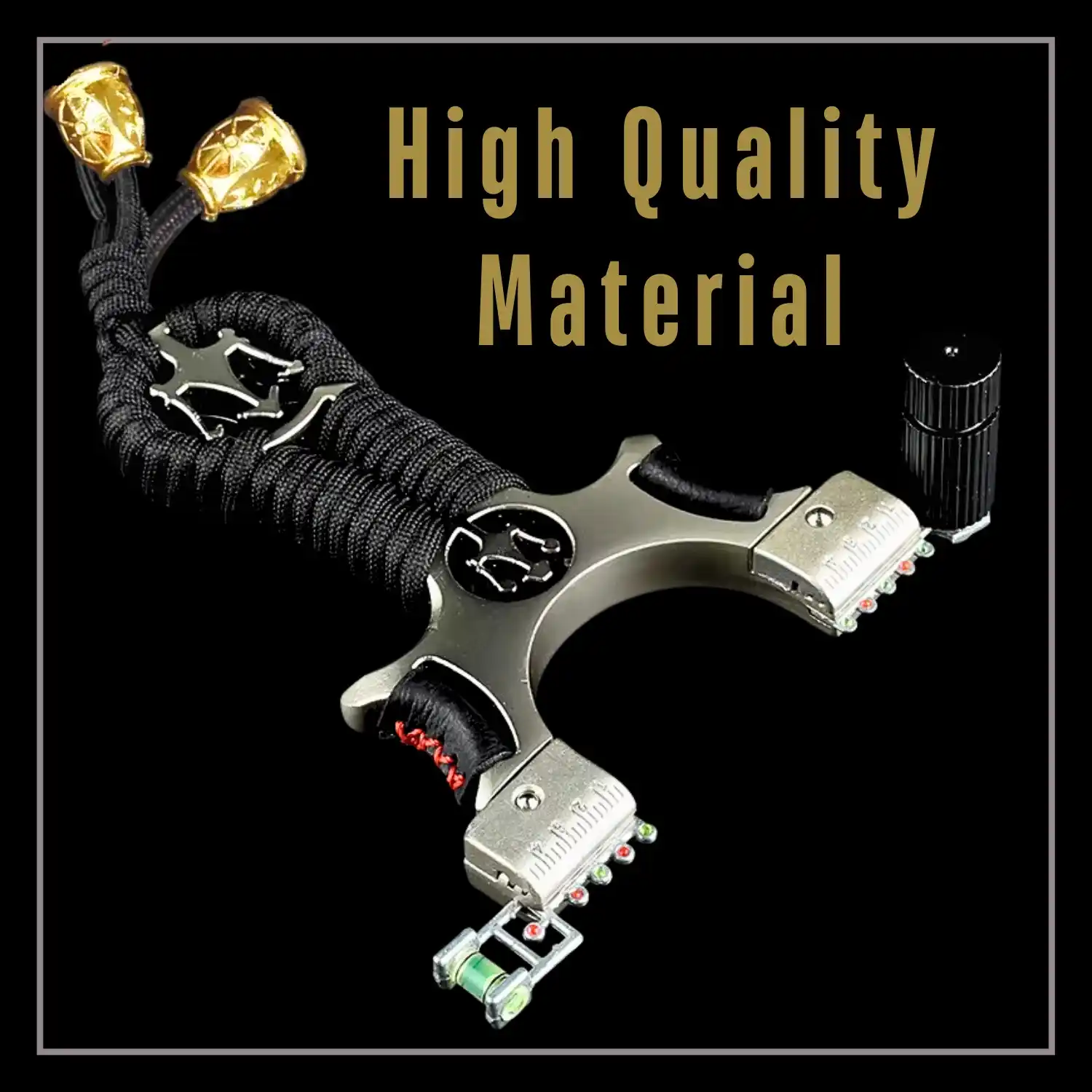 High Quality Stainless Steel Slingshot for Adults Laser Fast Pressing Metal Flat Leather for Outdoor Shooting and Hunting Model S75