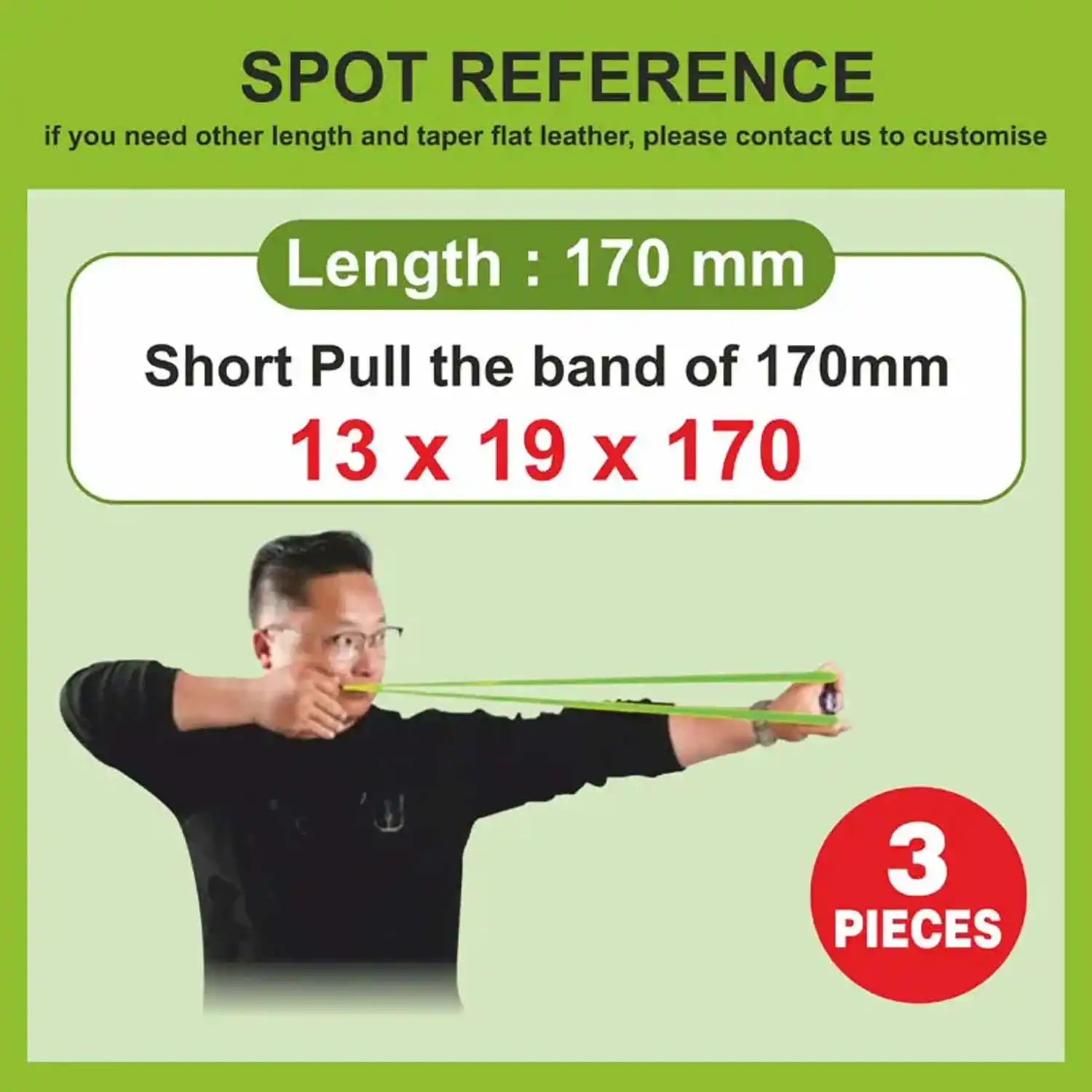 GZK 0.8 Slingshot Rubber Bands (3 Pieces) | High Elastic Latex Flatbands | Durable Replacement Bands for Hunting & Target Practice