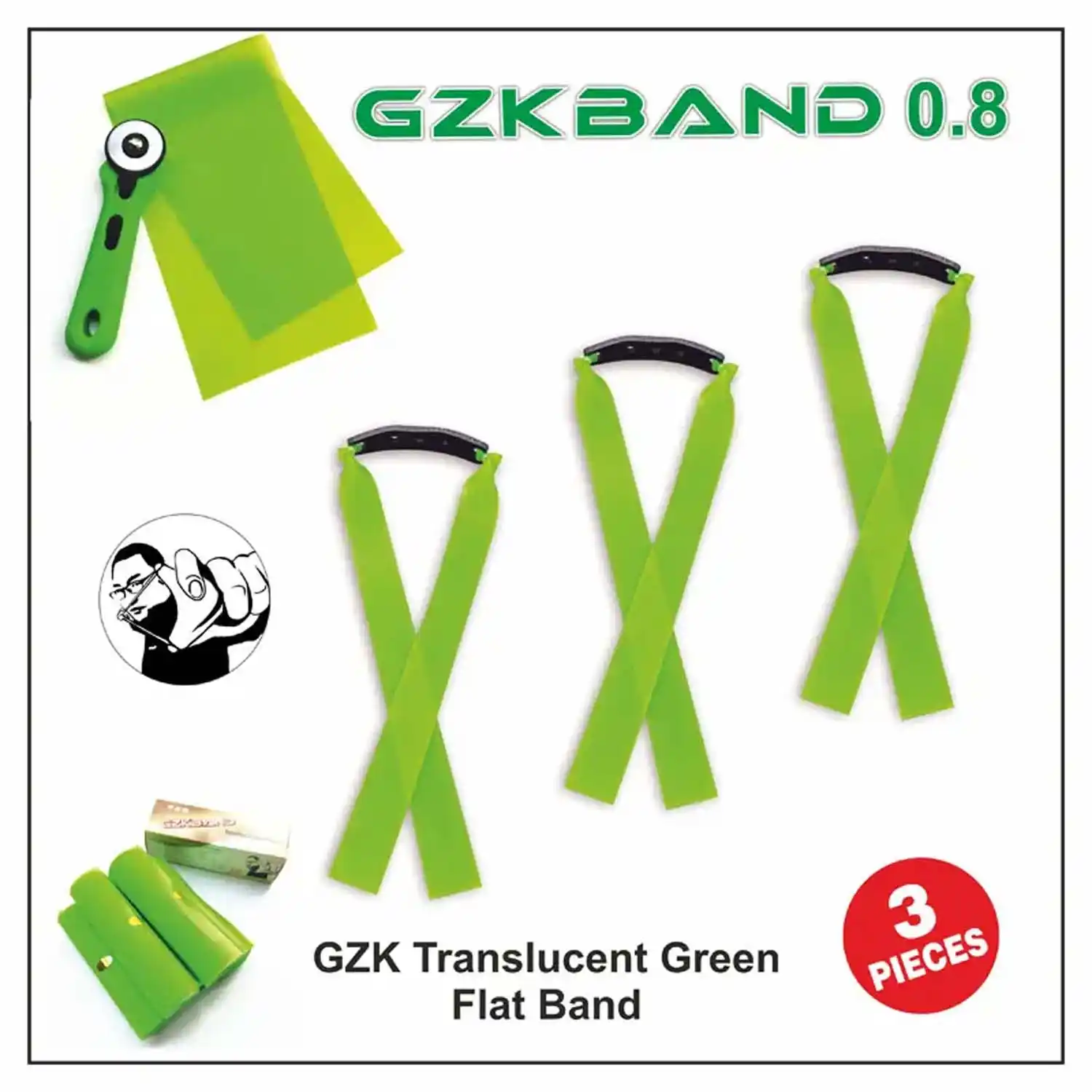 Hunting Special GZK 0.8 Slingshot Rubber Bands (3 Pieces) | High Elastic Latex Flatbands | Durable Replacement Bands for Hunting & Target Practice