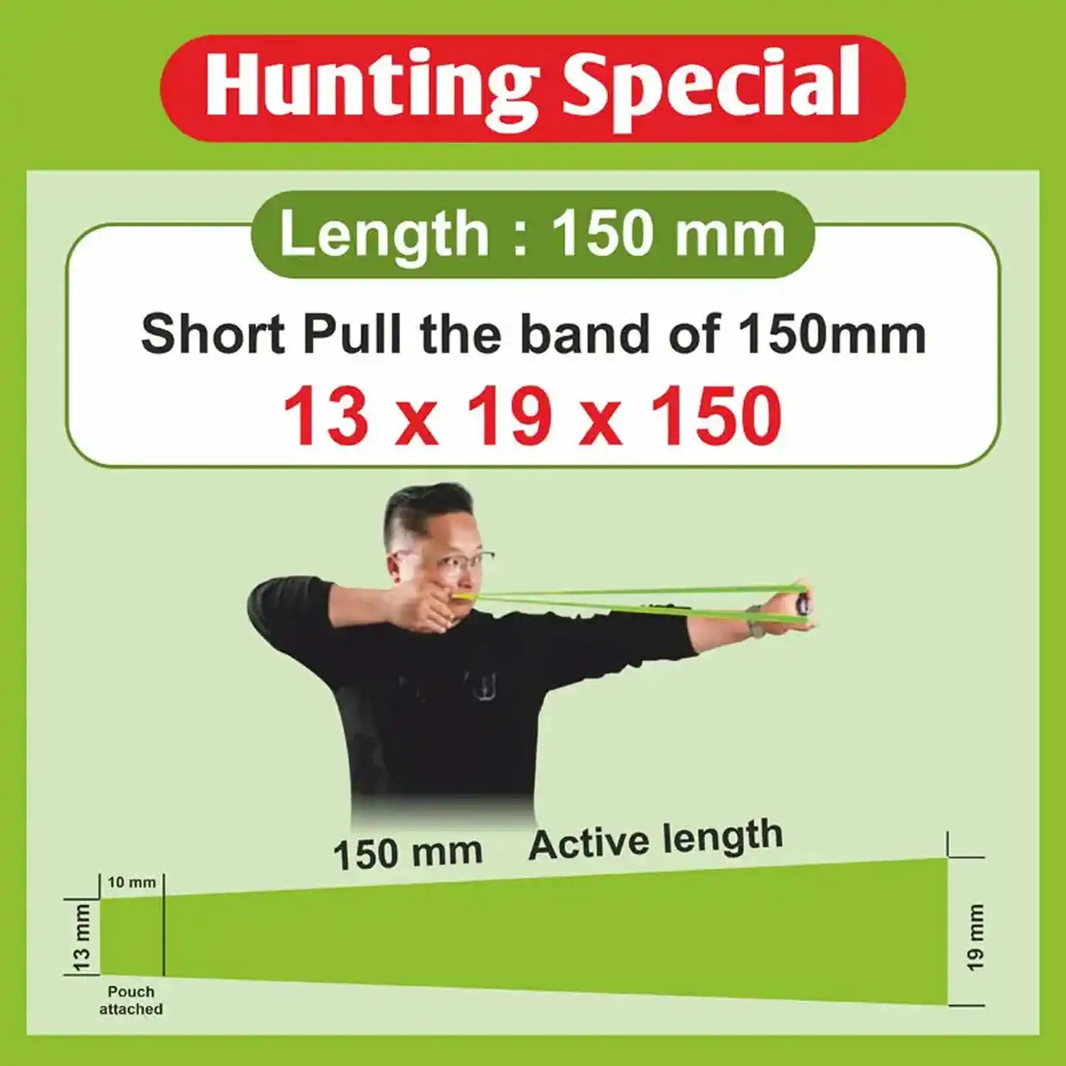 Hunting Special GZK 0.8 Slingshot Rubber Bands (3 Pieces) | High Elastic Latex Flatbands | Durable Replacement Bands for Hunting & Target Practice