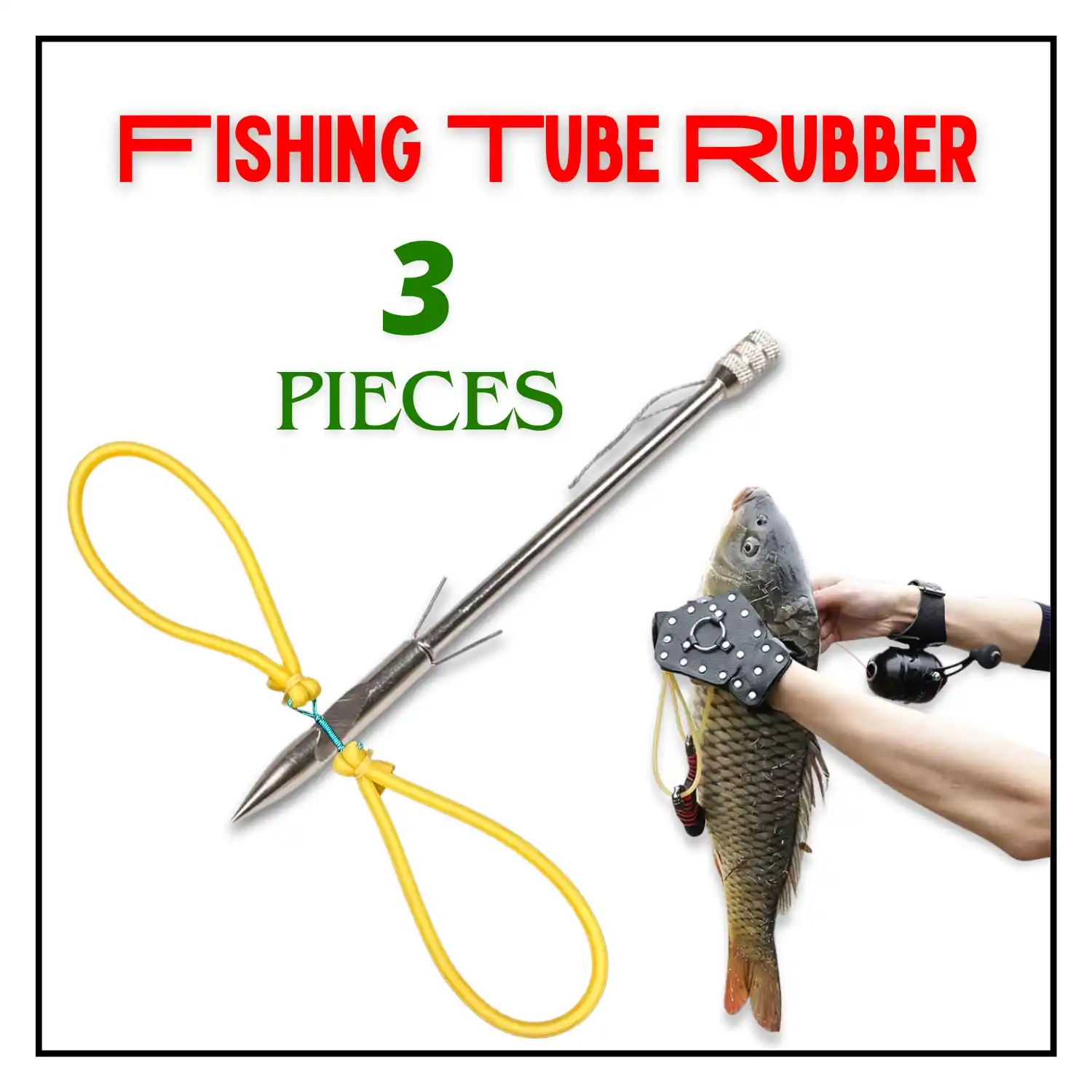 Fishing Tube Bands for Slingshot (3 Pieces) | High Elastic Latex Rubber Bands | Durable Replacement Tubes for Hunting, Fishing & Outdoor Shooting