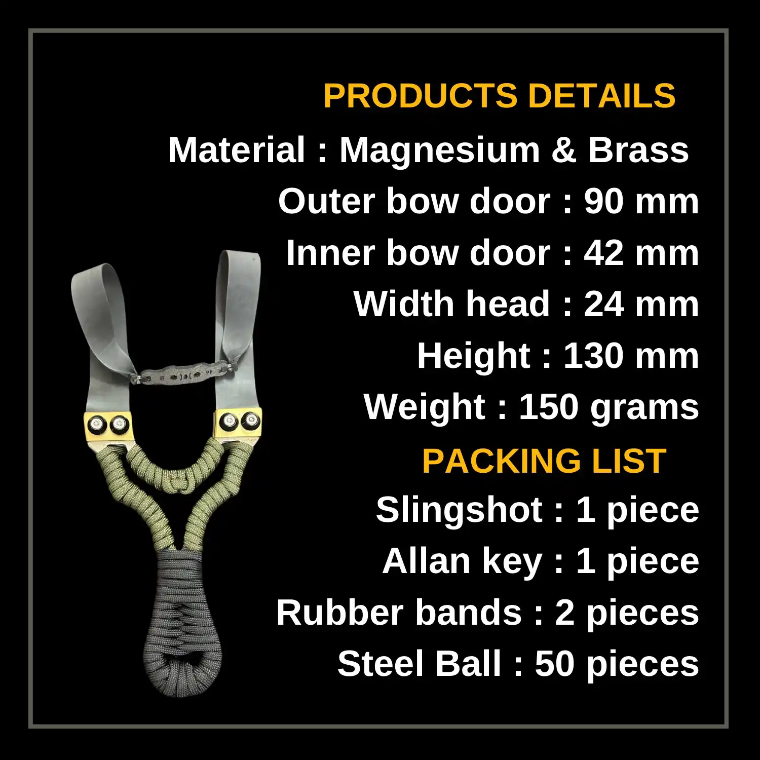 Professional Slingshot with Powerful Rubber for Hunting |Model S52 | Made in England