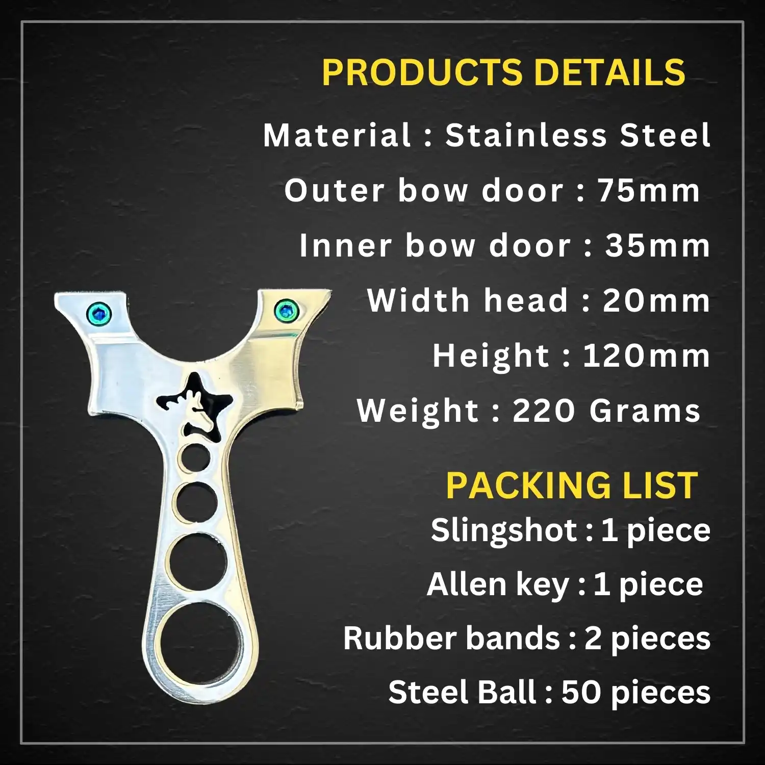 High Impact Stainless Steel Slingshot for Hunting | Model S35