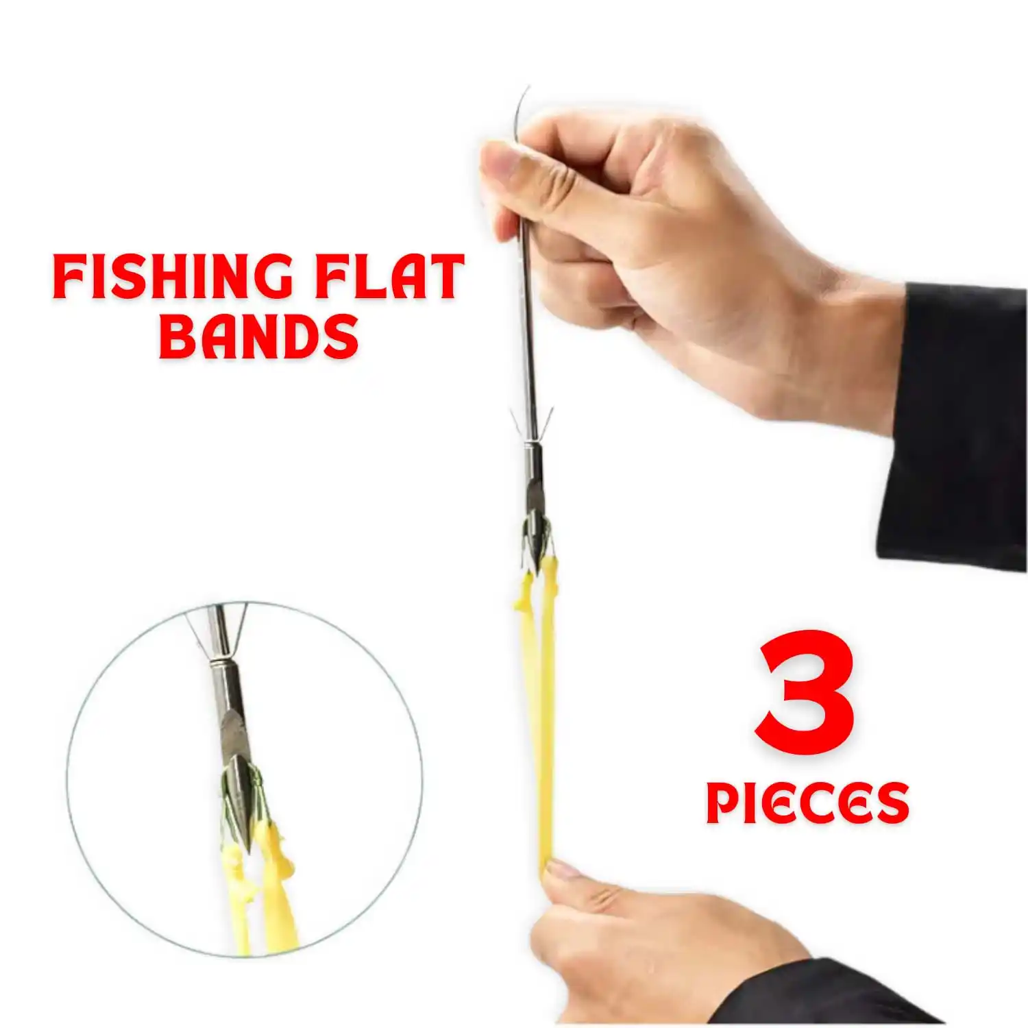 Fishing Flat Bands for Slingshot (3 Pieces) | High Elastic Latex Rubber Flatbands | Durable Replacement Bands for Hunting, Fishing & Target Practice