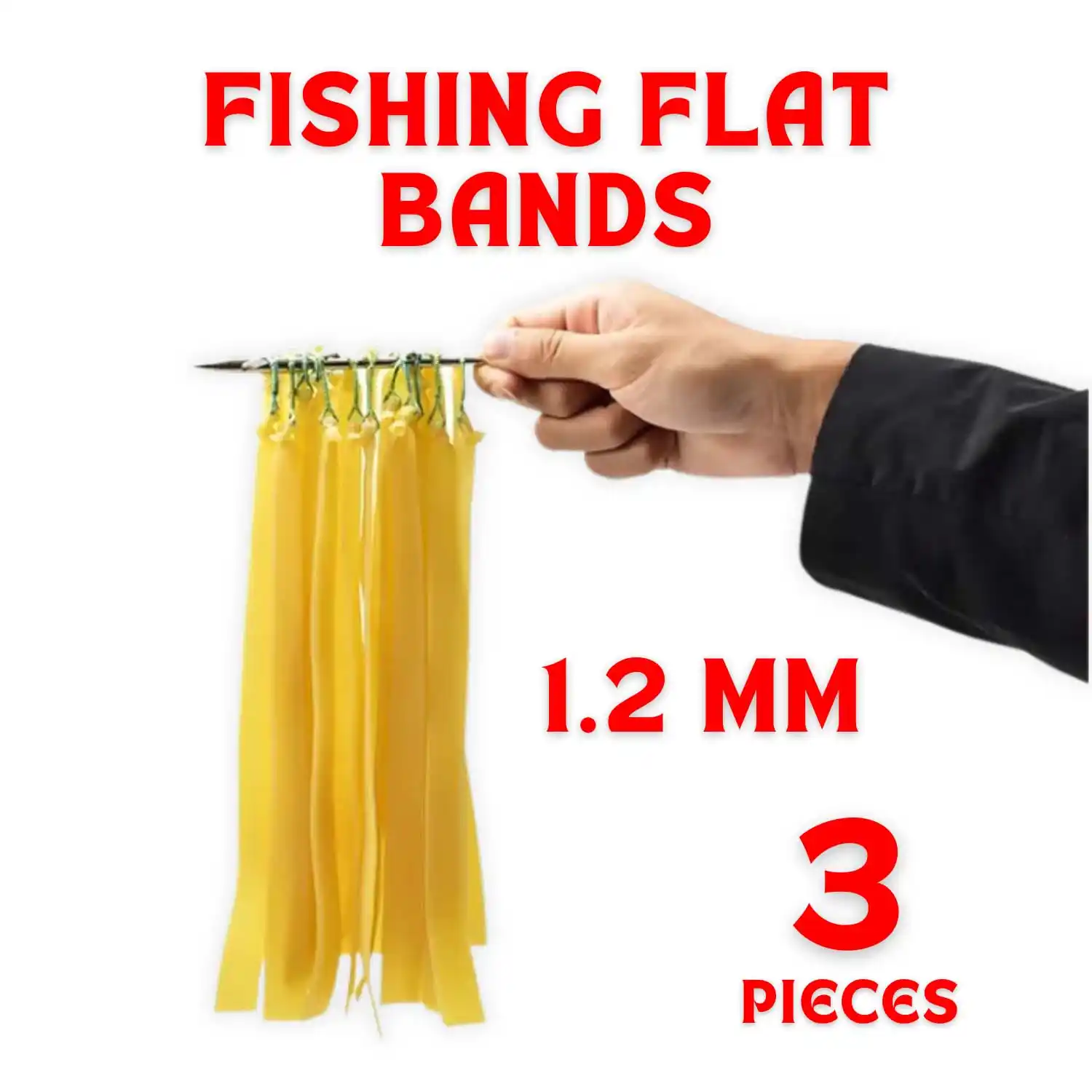 Fishing Flat Bands for Slingshot (3 Pieces) | High Elastic Latex Rubber Flatbands | Durable Replacement Bands for Hunting, Fishing & Target Practice