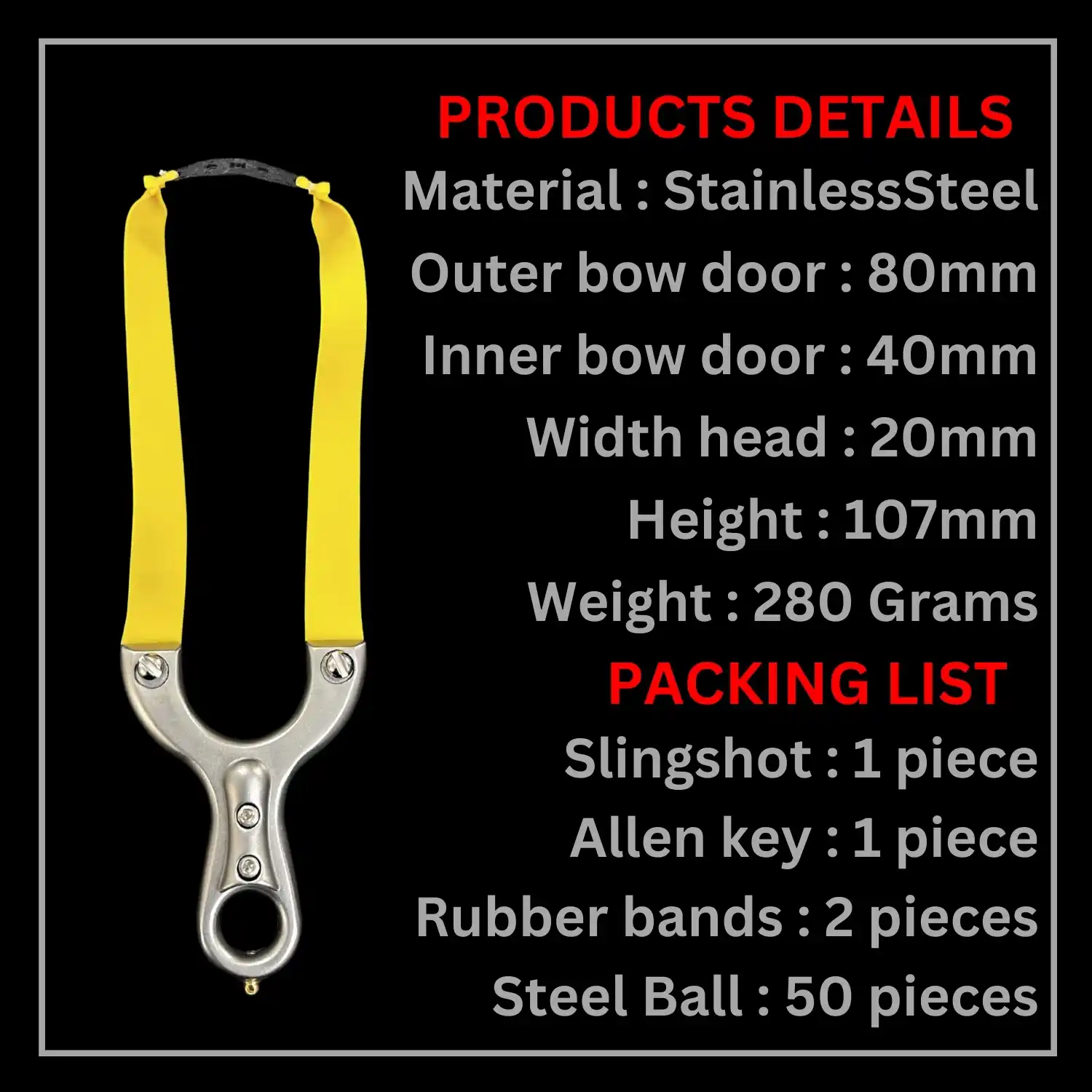 Strong Force Stainless Slingshot / Catapult for Hunting | Model S26