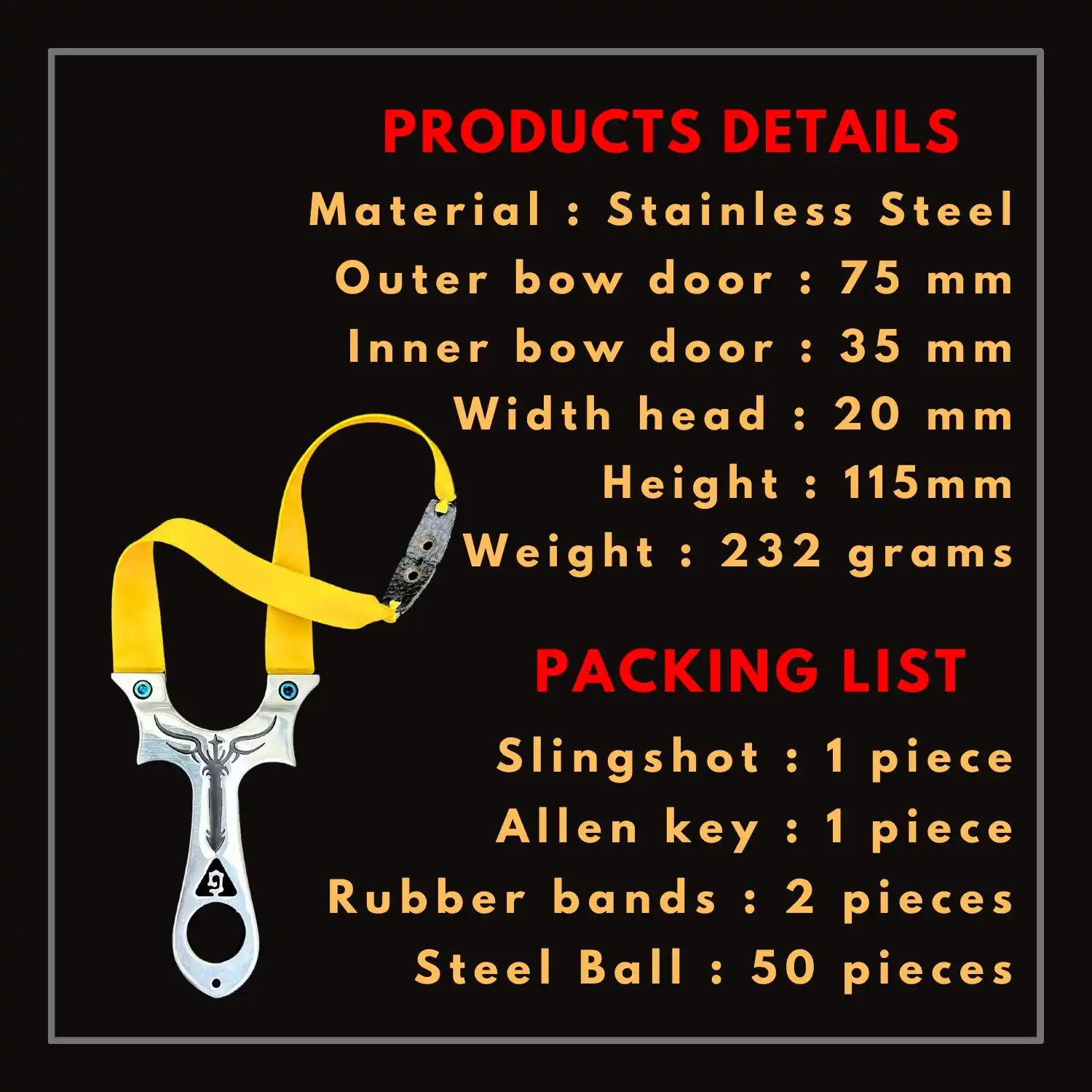 Outdoor Hunting and Shooting Stainless Steel Slingshot Bidirectional Mobile Sight Competitive Aiming Flat Rubber Band Slingshot Model S80