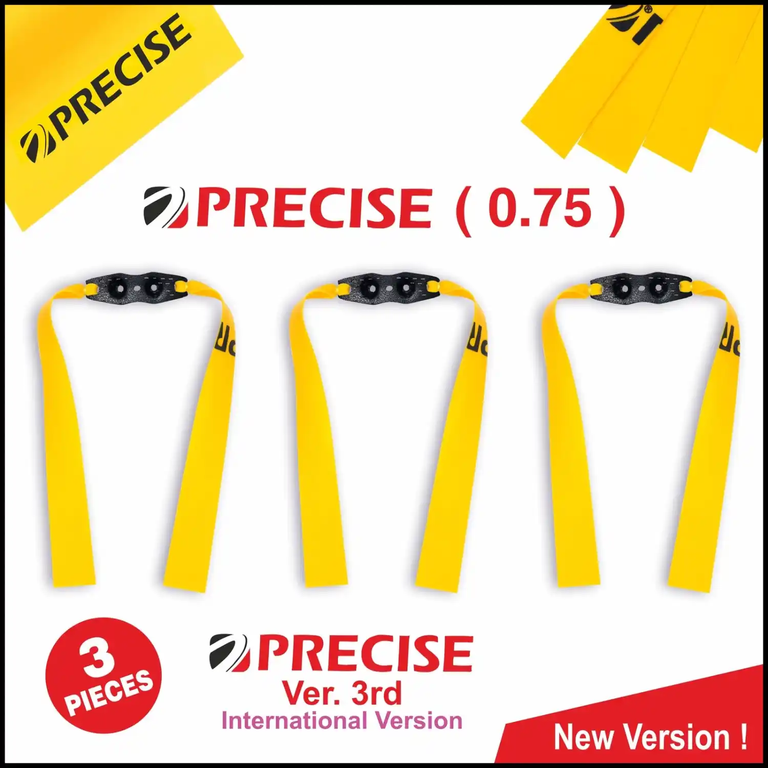 Precise 0.75 Slingshot Rubber Bands (3 Pieces) | High Elastic Latex Flatbands | Durable Replacement Bands for Hunting & Target Shooting