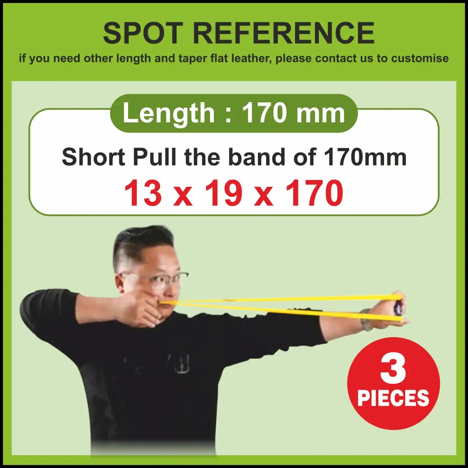 Precise 0.65 Slingshot Rubber Bands (3 Pieces) | High Elastic Latex Flatbands | Durable Replacement Bands for Hunting & Target Shooting