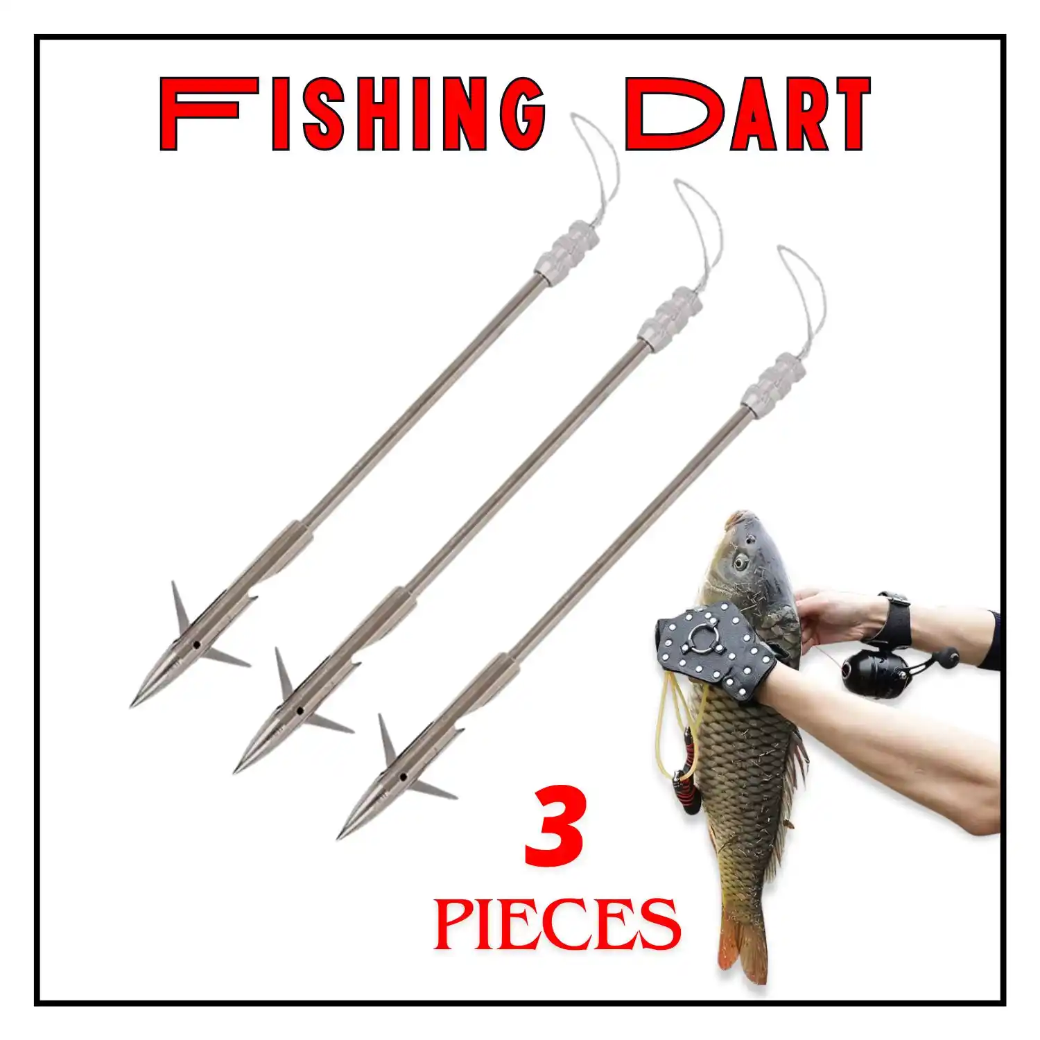 Fishing Darts 3 pcs , High Quality Metal Fish Darts for Outdoor Hunting and Slingshot Dart , Entertainment for River Lake Stream