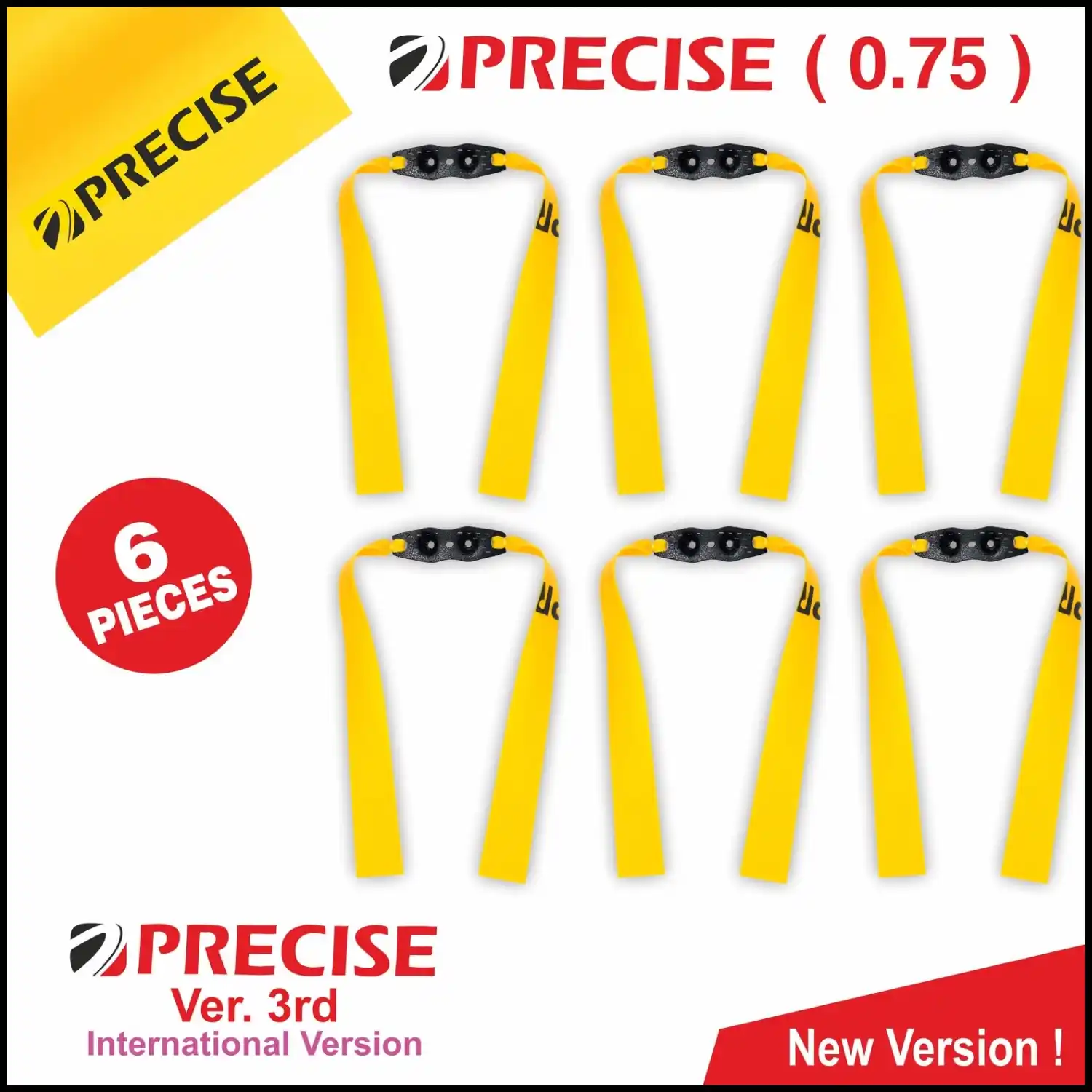 Precise 0.75 Slingshot Rubber Bands (6 Pieces) | High Elastic Latex Flatbands | Durable Replacement Bands for Hunting & Target Shooting