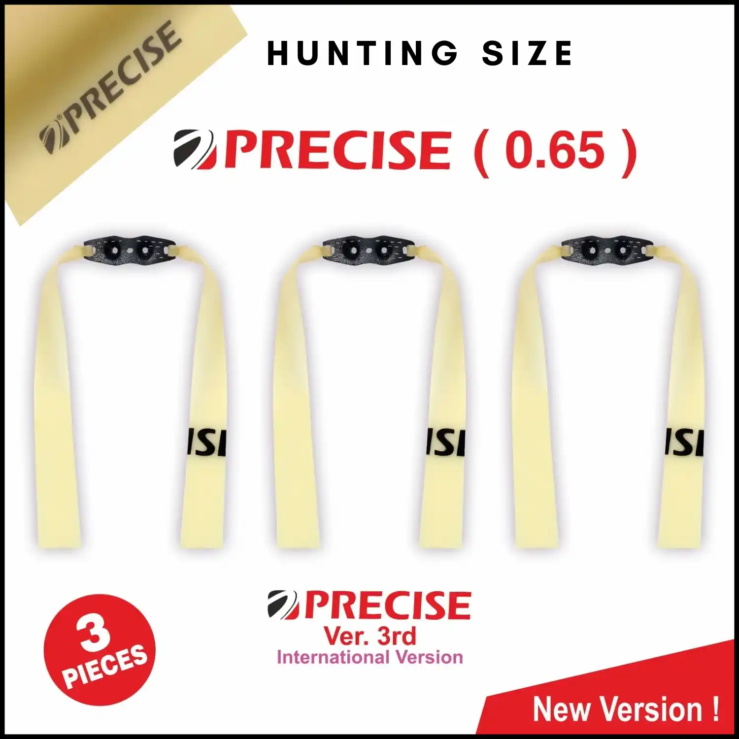 Hunting Size Precise 0.65 Slingshot Rubber Bands (3 Pieces) | High Elastic Latex Flatbands | Durable Replacement Bands for Hunting & Target Shooting