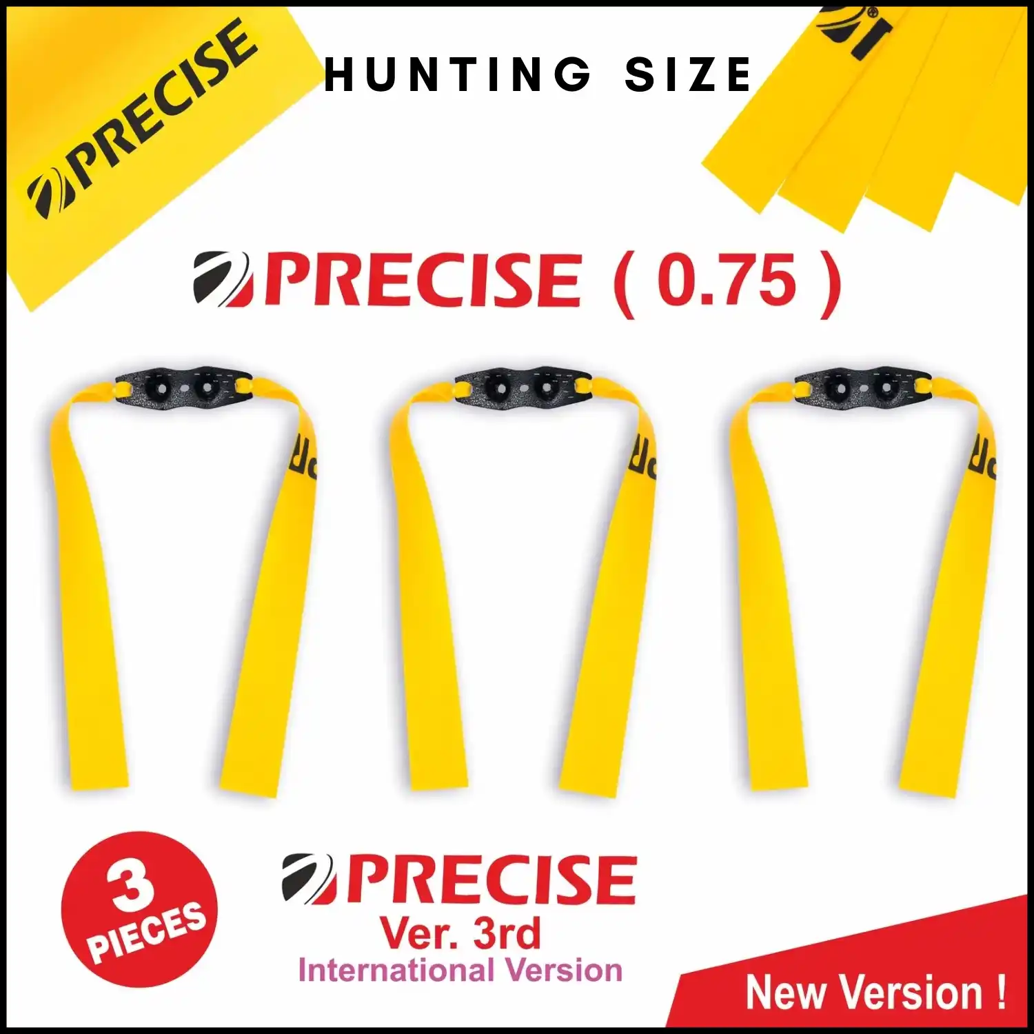 Hunting Size Precise 0.75 Slingshot Rubber Bands (3 Pieces) | High Elastic Latex Flatbands | Durable Replacement Bands for Hunting & Target Shooting