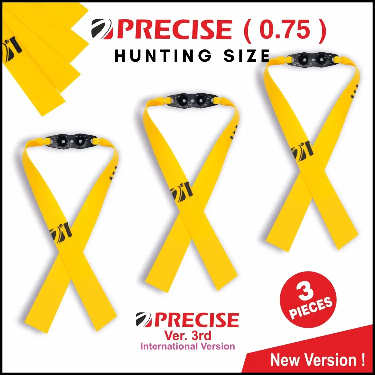 Hunting Size Precise 0.75 Slingshot Rubber Bands (3 Pieces) | High Elastic Latex Flatbands | Durable Replacement Bands for Hunting & Target Shooting
