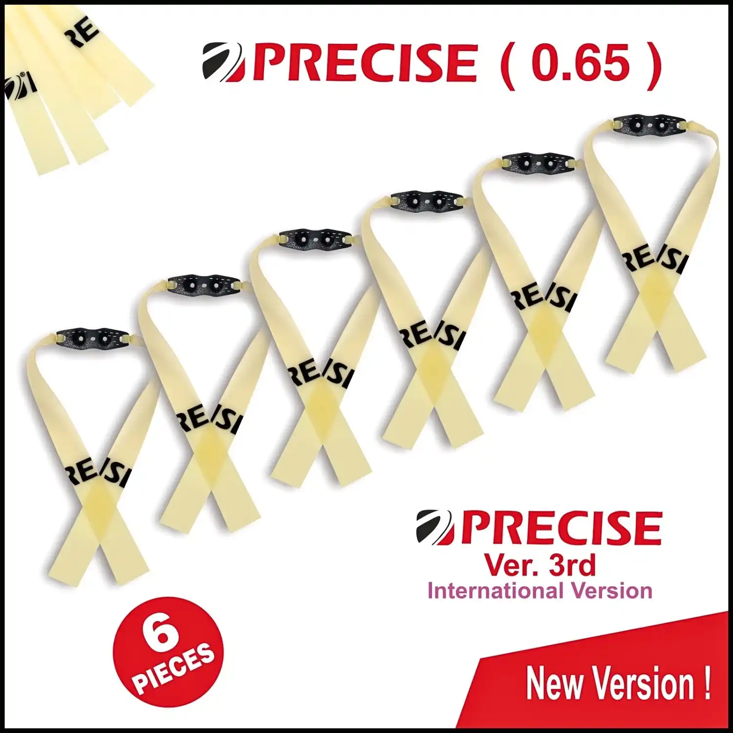 Hunting Special Precise 0.65 Slingshot Rubber Bands (6 Pieces) | High Elastic Latex Flatbands | Durable Replacement Bands for Hunting & Target Shooting
