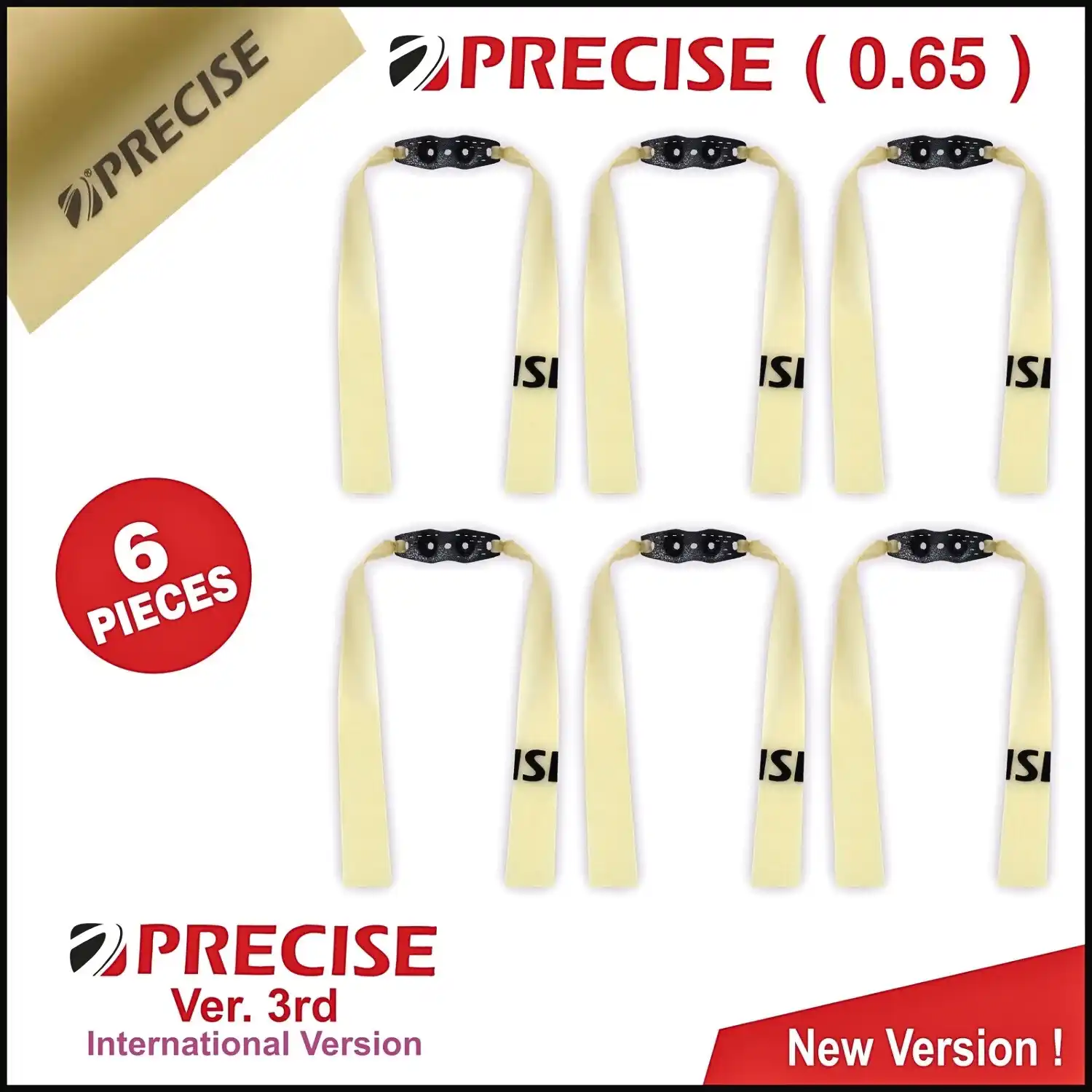 Hunting Special Precise 0.65 Slingshot Rubber Bands (6 Pieces) | High Elastic Latex Flatbands | Durable Replacement Bands for Hunting & Target Shooting