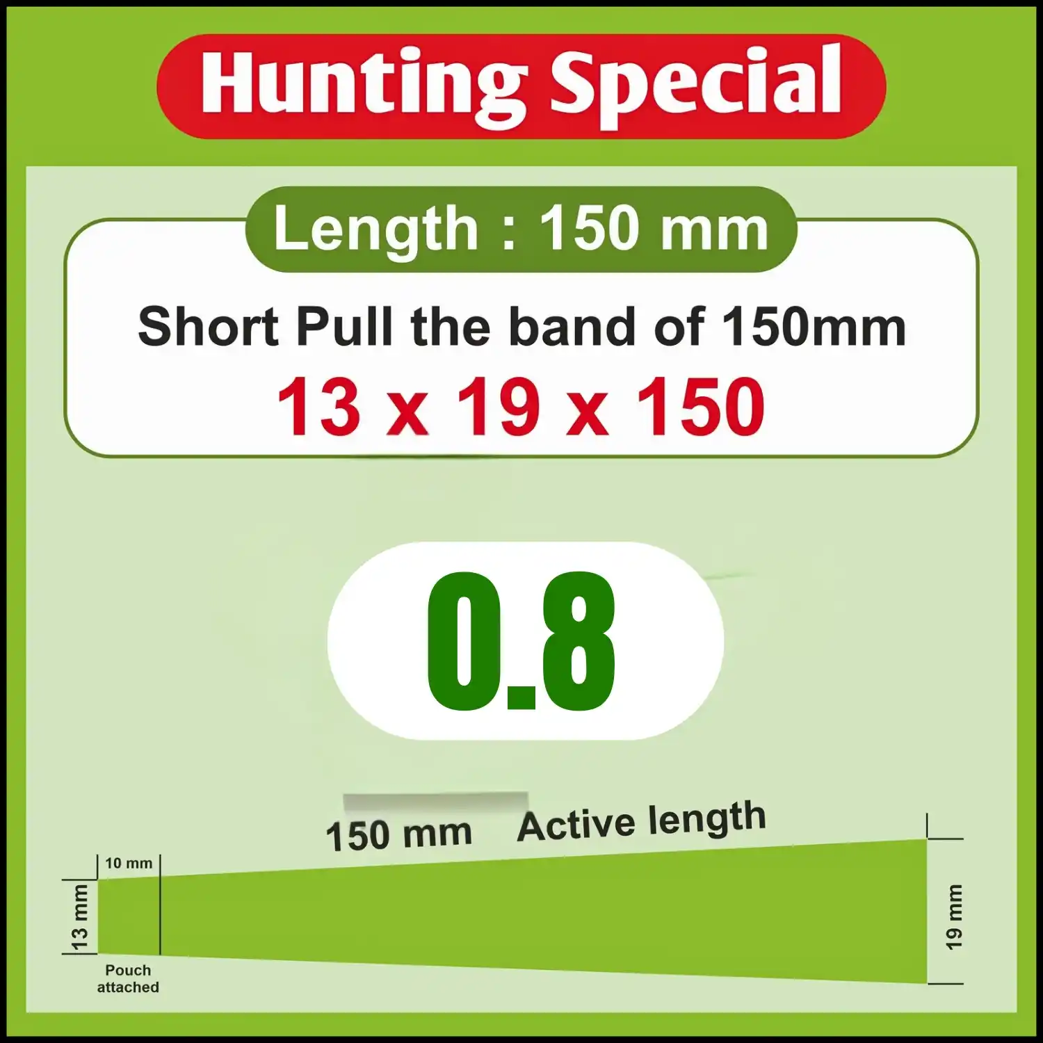 Hunting Special GZK 0.8 Slingshot Rubber Bands (3 Pieces) | High Elastic Latex Flatbands | Durable Replacement Bands for Hunting & Target Practice