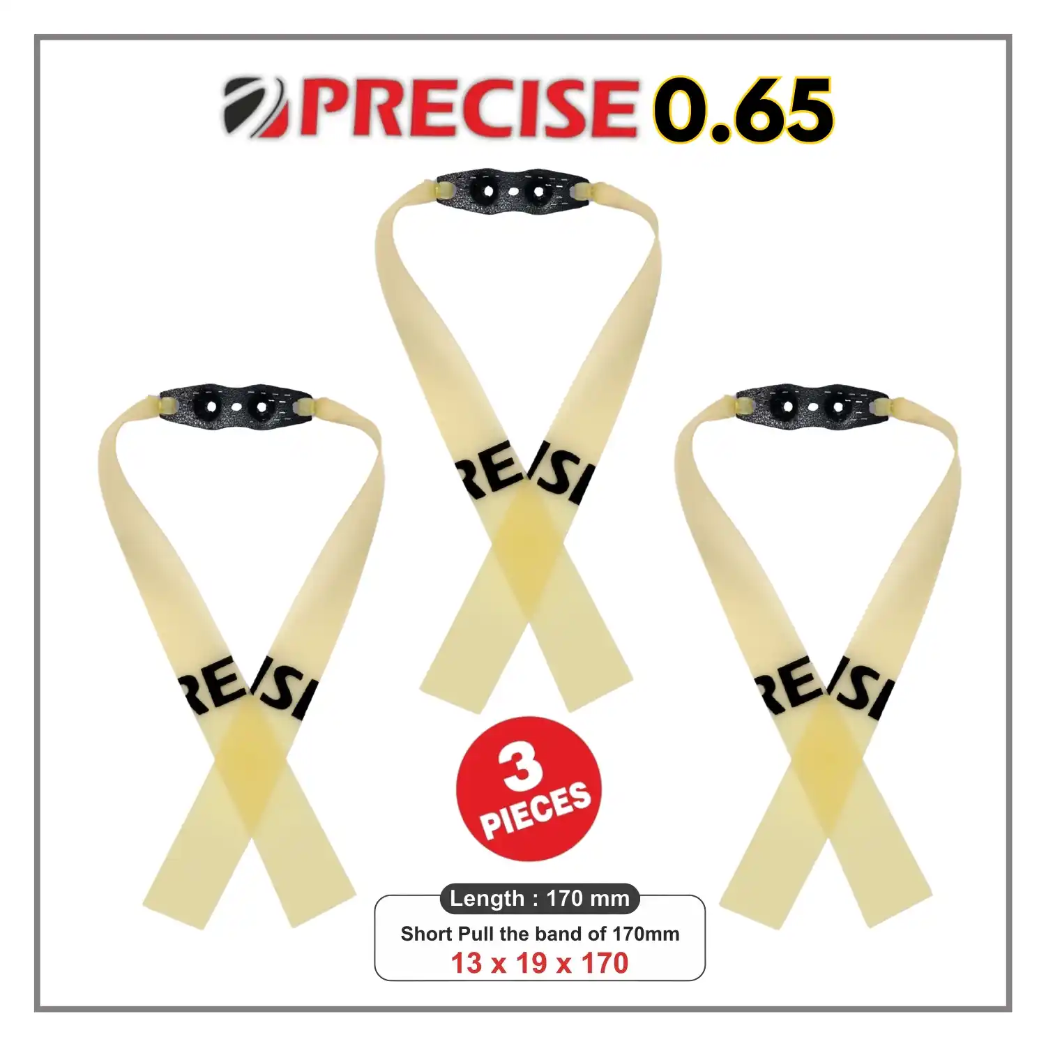 Precise 0.65 Slingshot Rubber Bands (3 Pieces) | High Elastic Latex Flatbands | Durable Replacement Bands for Hunting & Target Shooting