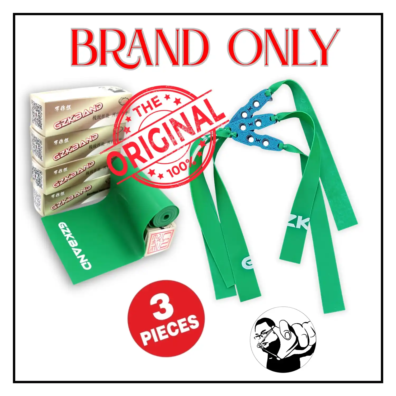 GZK 0.62 Slingshot Rubber Bands | High Elastic Flatbands for Slingshots | Pack of 3 Replacement Bands for Hunting & Target Shooting