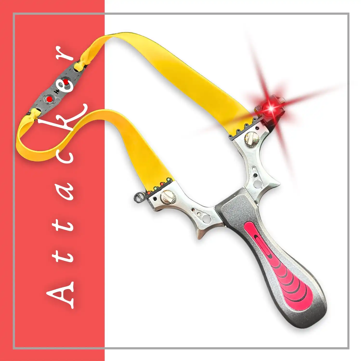 Premium Stainless Steel Gulel / Slingshot for Hunting and Camping | Silver | Pack of 1 | Model No : S54
