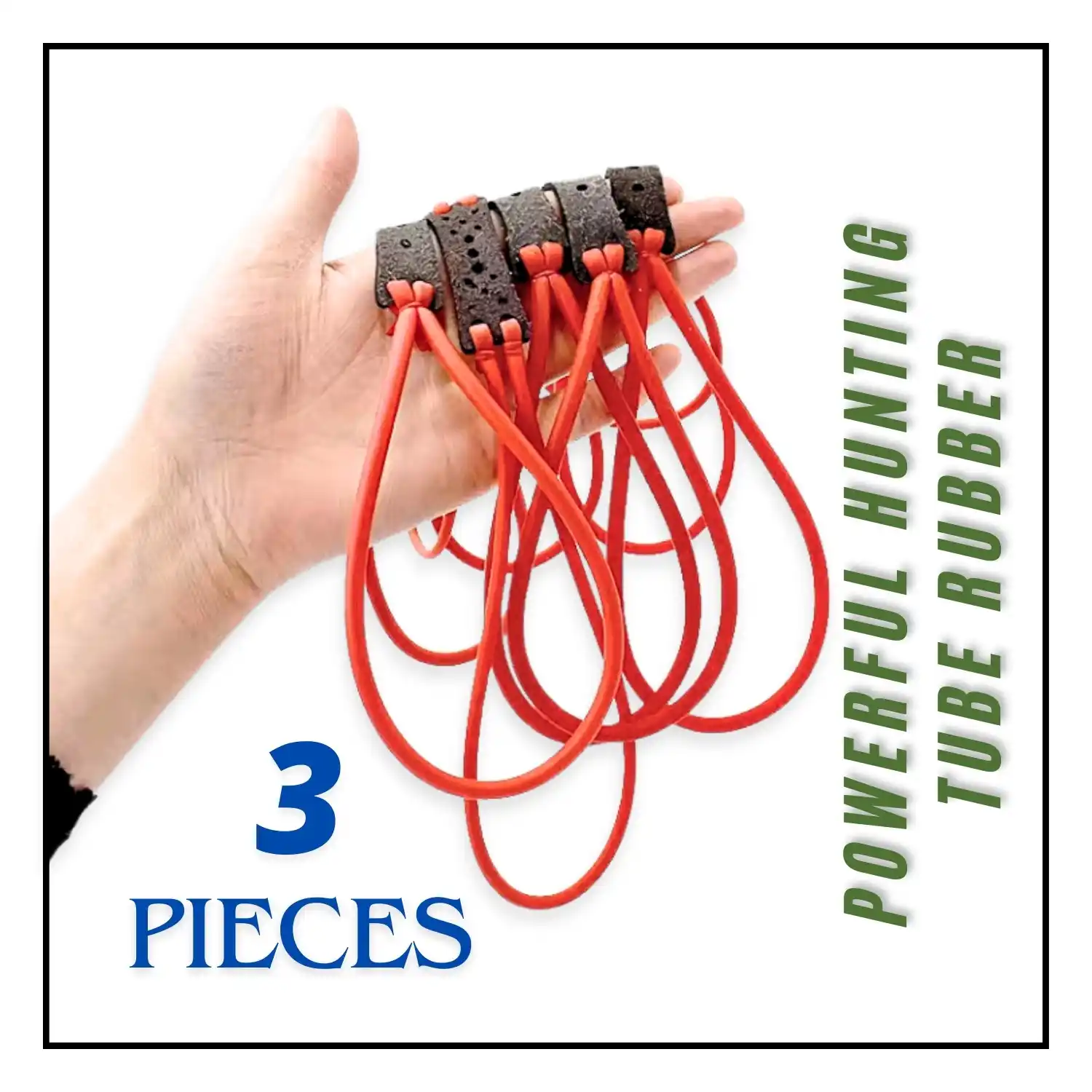 Slingshot Tube Rubber Band for Hunting | High Elastic Latex Gulel Bands | Pack of 3 Replacement Tubes for Outdoor Shooting & Target Practice