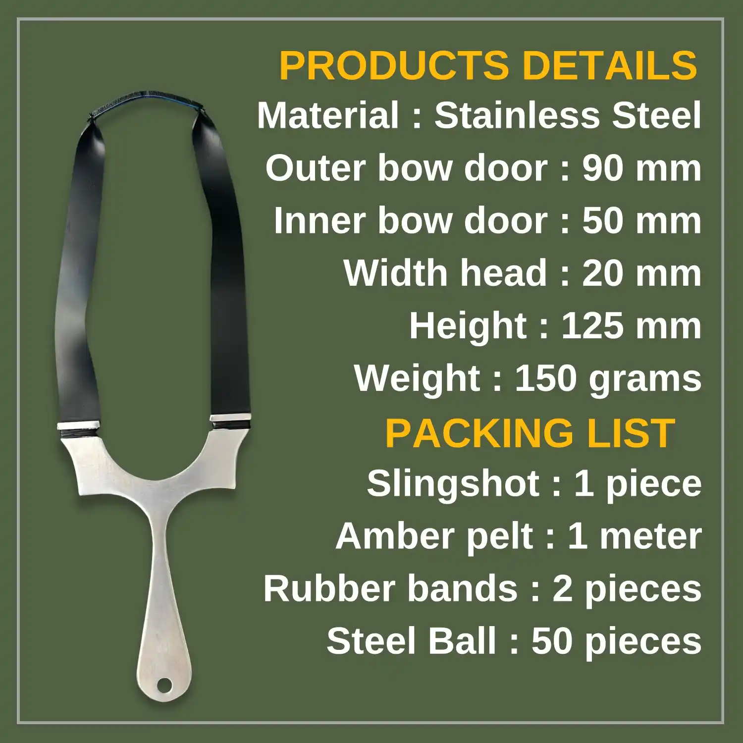 Stainless Steel Catapult for Hunting | Model S51 | Indian Slingshot Style