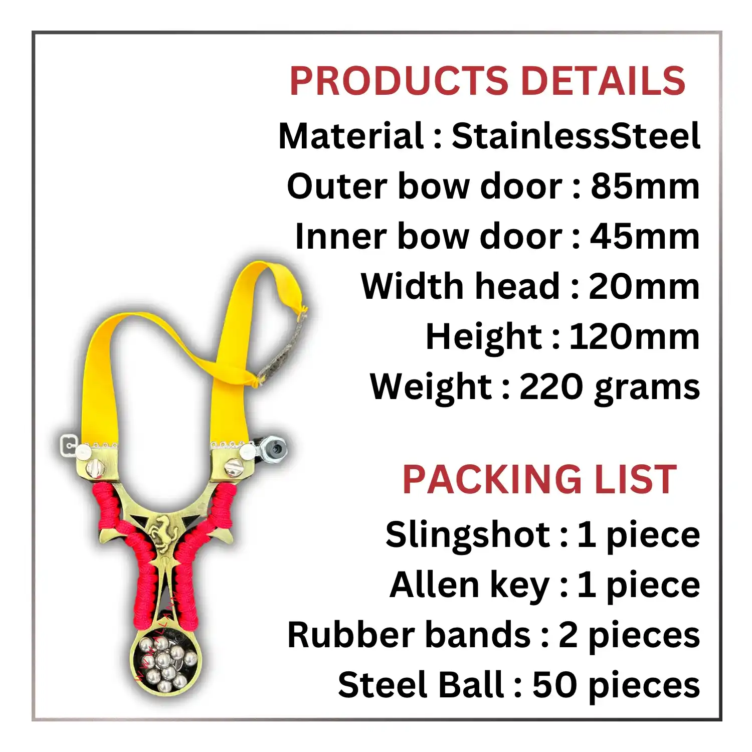 Alloy Magnetic Handheld Slingshot with Powerful Rubber for Hunting / Targeting | Model S5
