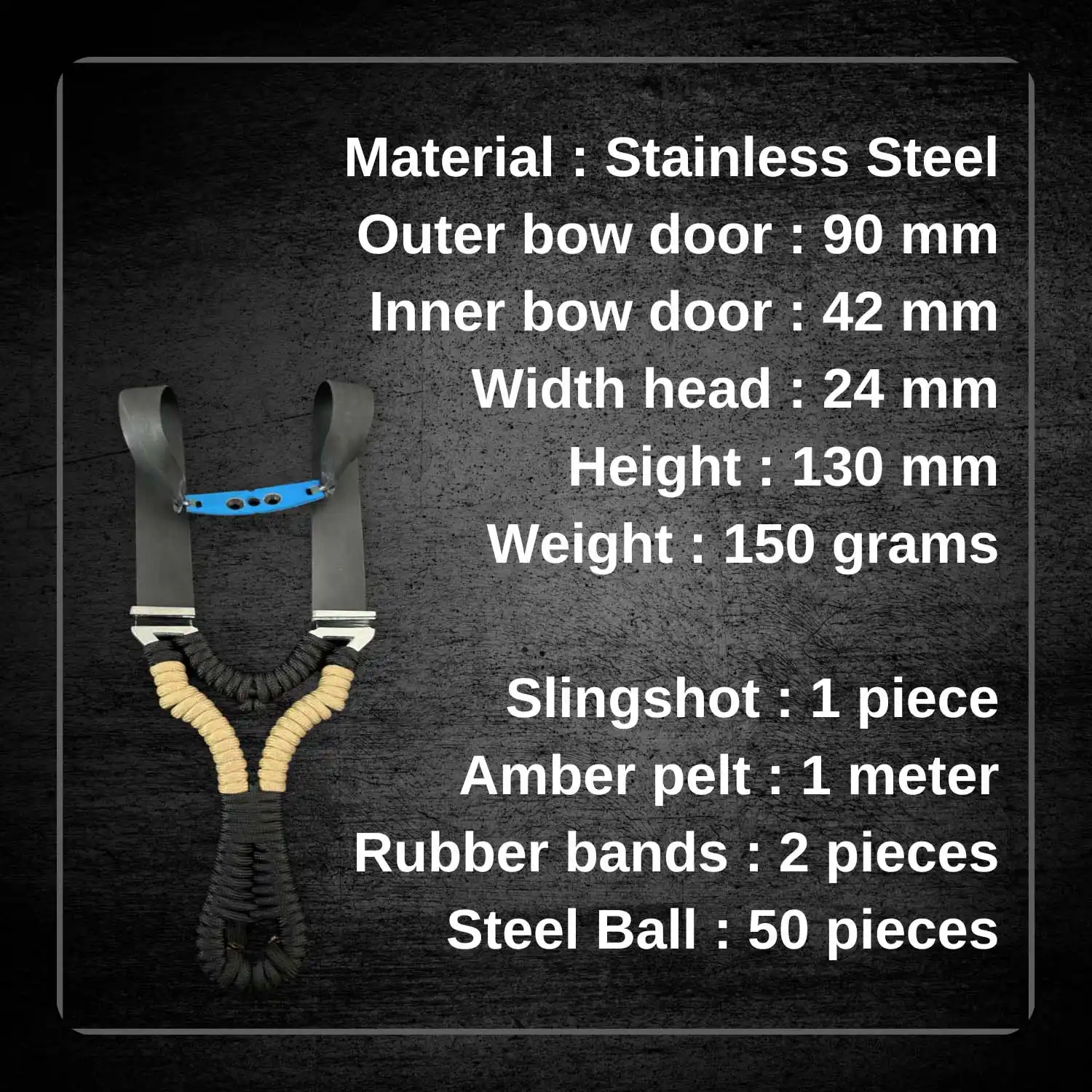 Hunting Stainless Steel Slingshot with Powerful Rubber | Model S4
