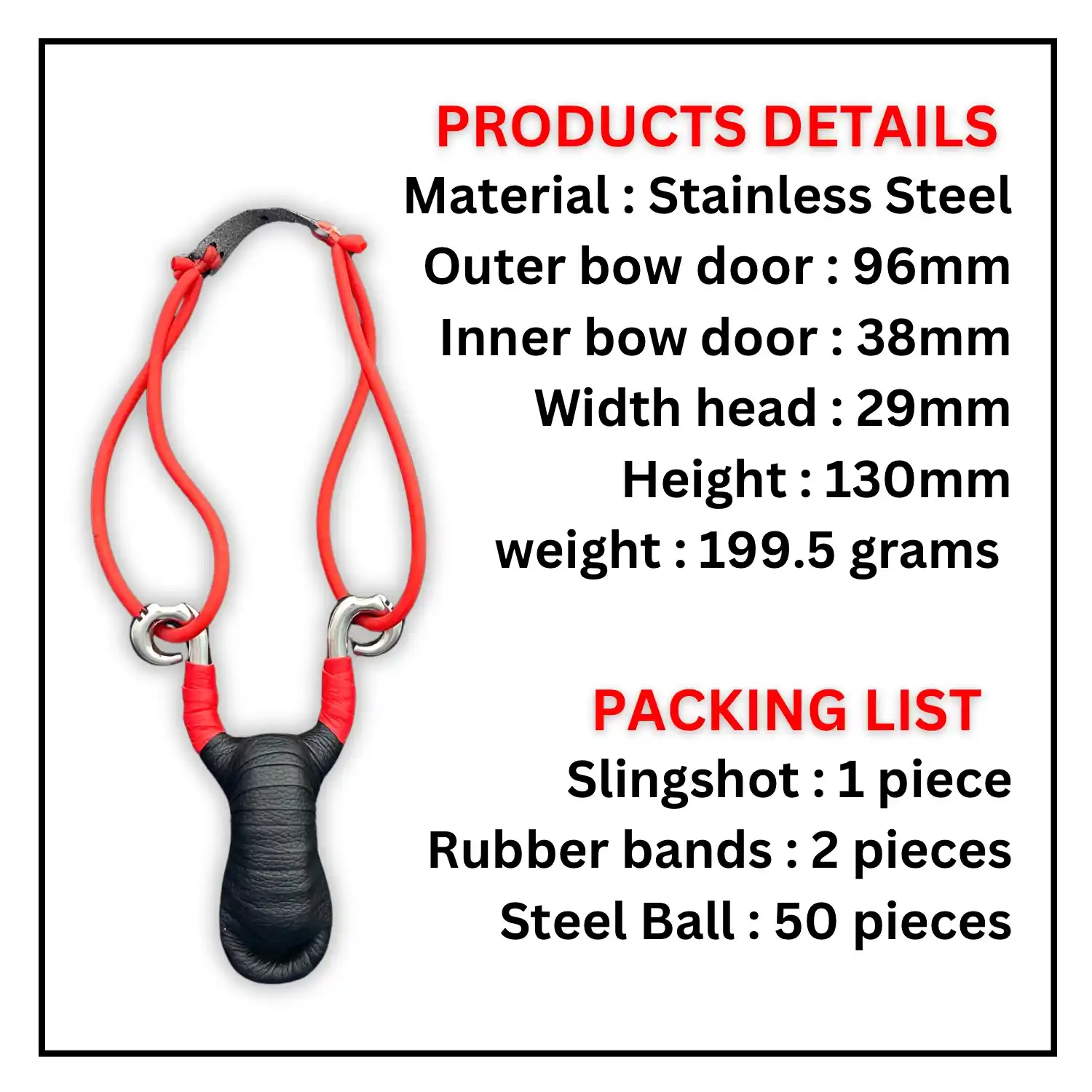 Premium Stainless Steel Gulel for Hunting & Camping | Heavy Duty Steel Slingshot for Target Shooting | Outdoor Survival Catapult | Pack of 1 | Model No: S56