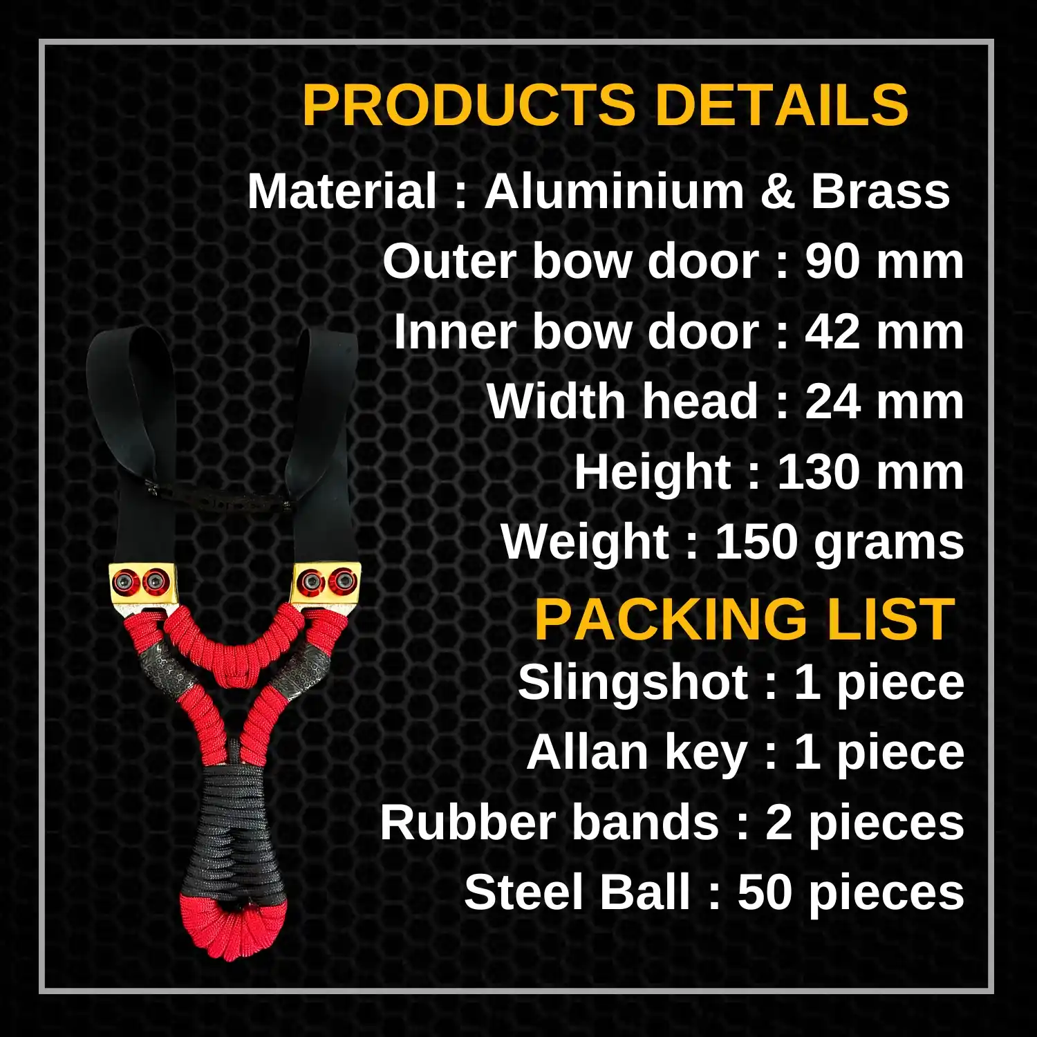 Professional Slingshot with Powerful Precise Rubber for Hunting | Model S47 | Made in England