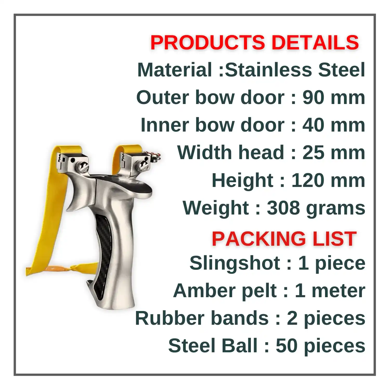 Hunting Steel Slingshot with anti shake tail wing cover plate | Model S8