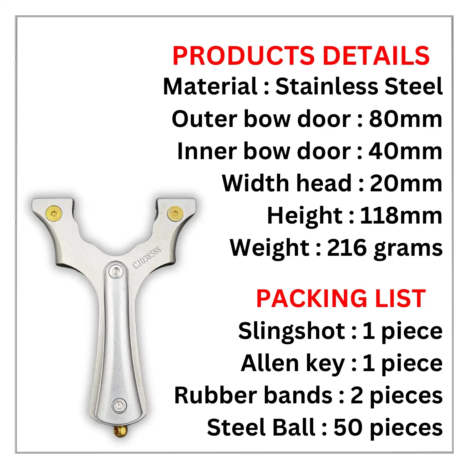 Powerful Slingshot with Flat Rubber Band for Hunting | Model S30