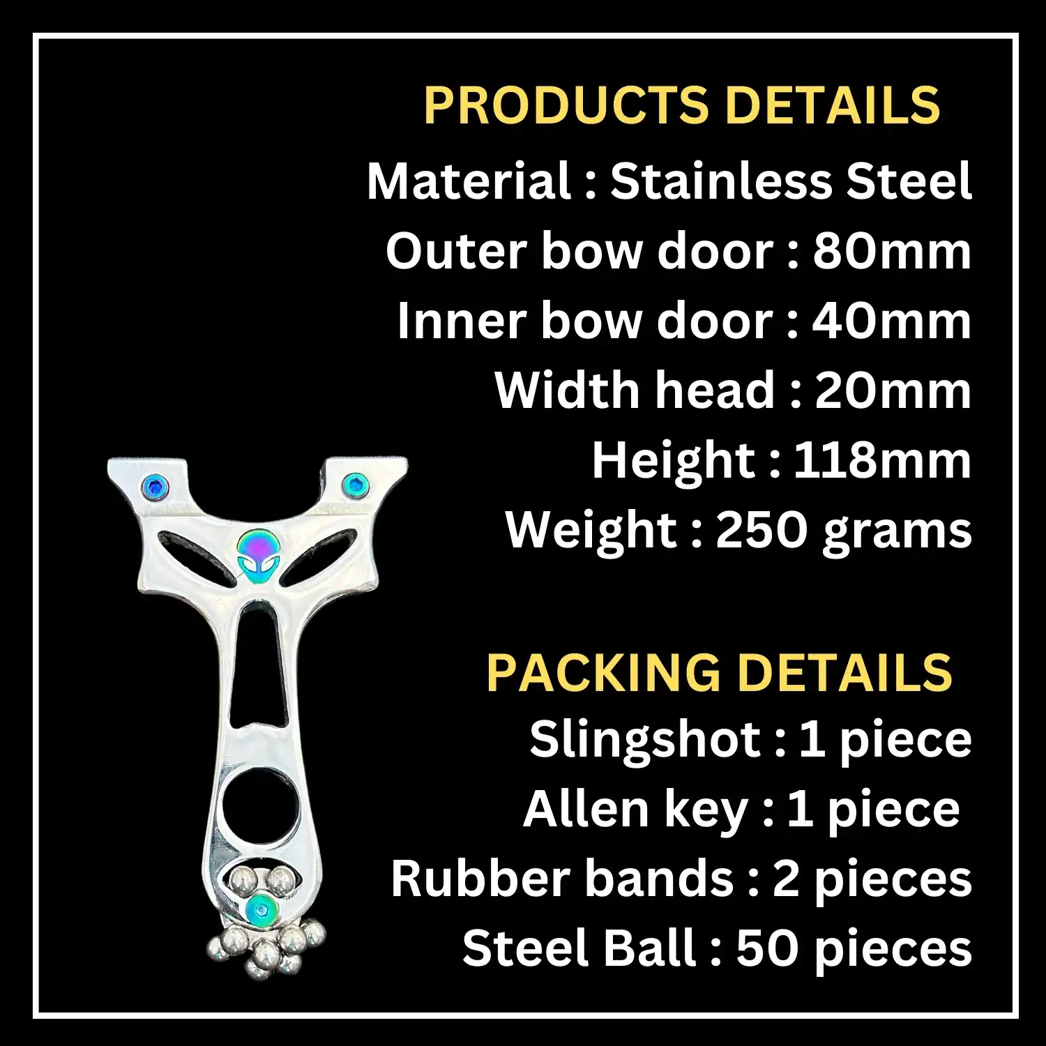 Professional Stainless Slingshot for Hunting with Strong Magnet | Model S15