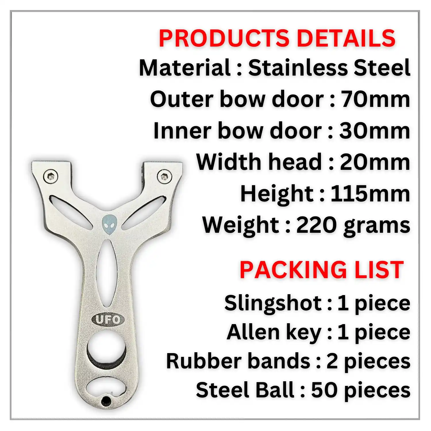 Hard Hitting Steel Slingshot for Hunting with Powerful Rubber Band | Model S16