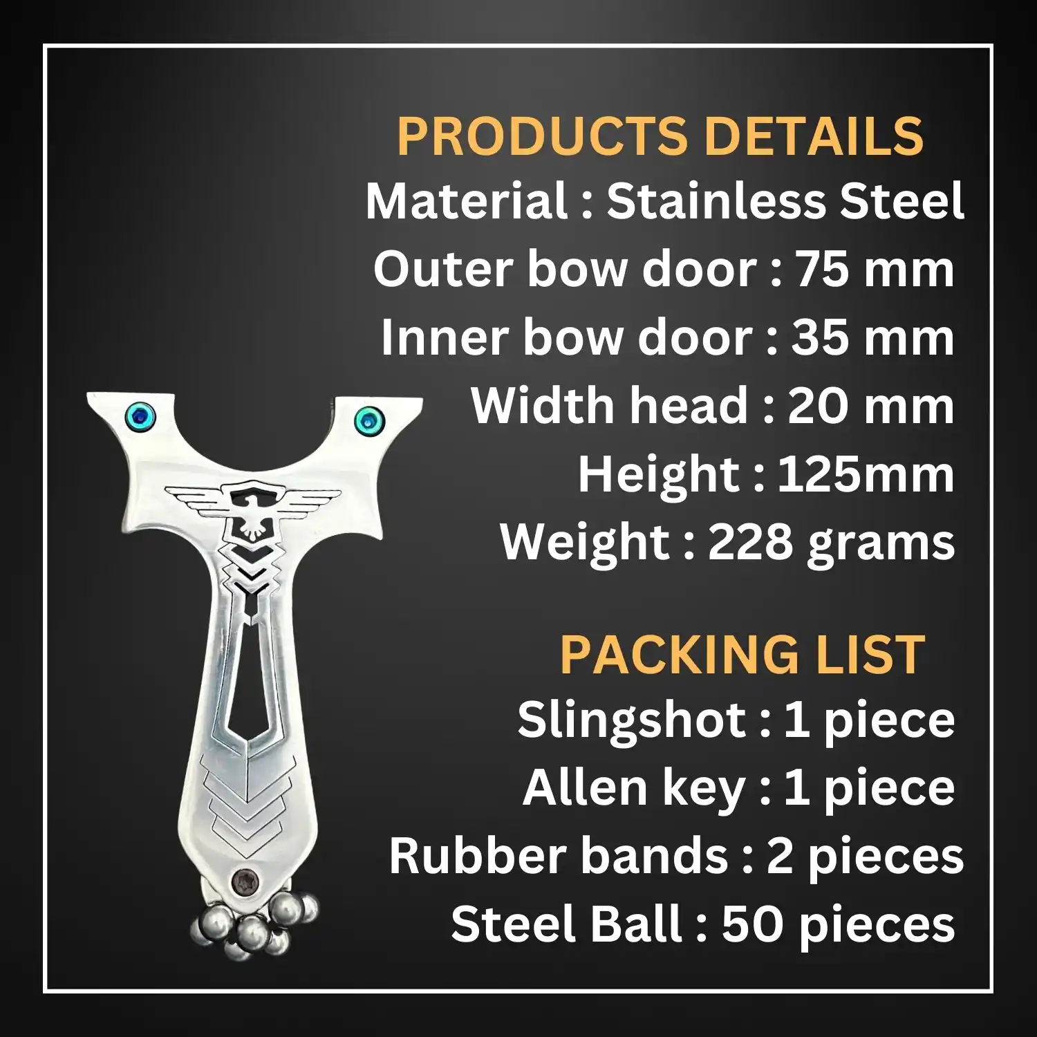 Powerful Stainless Steel Slingshot for Hunting | Model S33