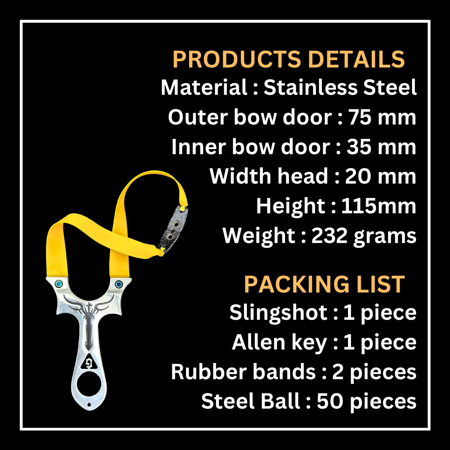 Strong Force Stainless Slingshot / Catapult for Hunting | Model S26
