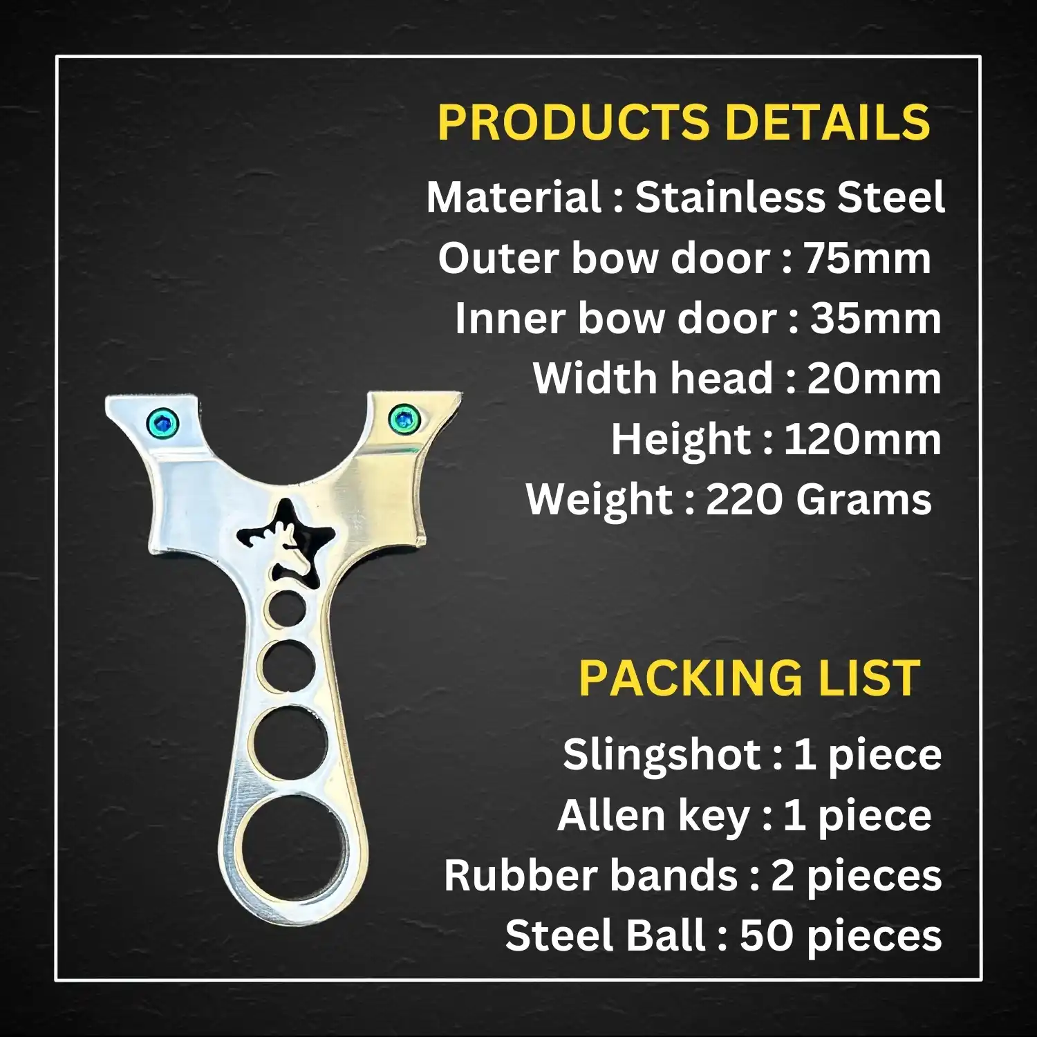High Impact Stainless Steel Slingshot for Hunting | Model S35