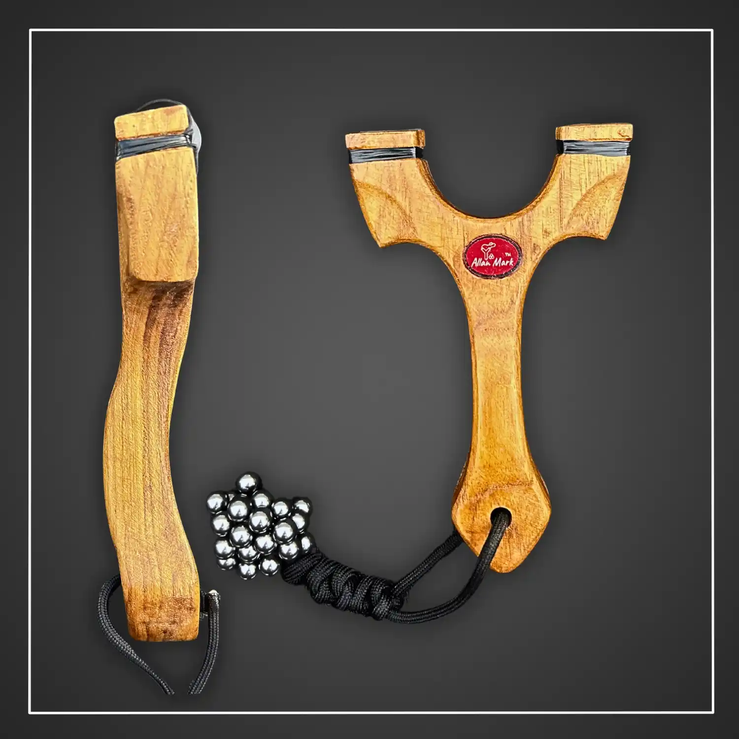 Strong Natural Wooden Slingshot for Hunting and Targeting Darts with Flat Rubber Bands | Model S13